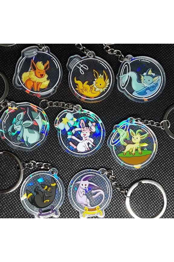 Pocket Monsters Eeveeultion Keychain Designs (1 keychain)