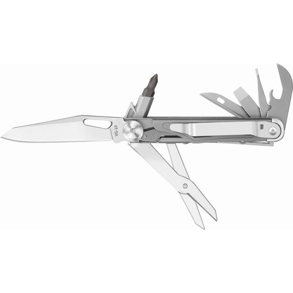 Pocket Multitool ST02, VG-10 , 12-in-1 Multi tool ,Titanium-Plated Handle,Pocket Clip,Large , Multi-tool for Camping, Hiking, , EDC Gadget for Men
