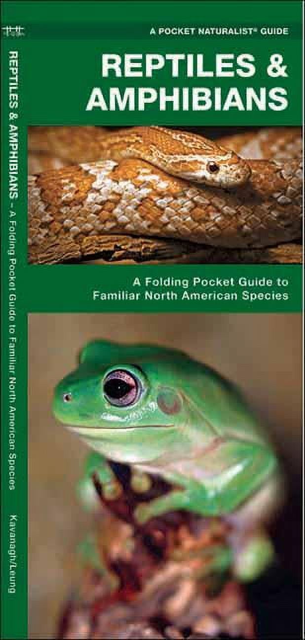 Compact Green and Brown Laminated Pocket Guide for Reptiles & Amphibians