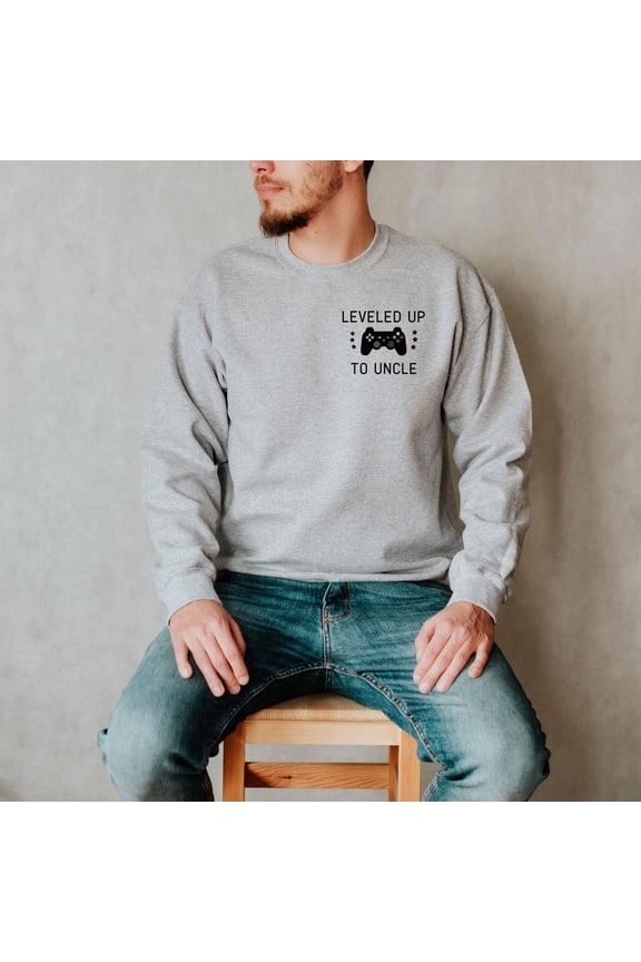 Pocket New Uncle Sweatshirt, for New Uncle, Leveled Up To Uncle Sweater, New Uncle s, Pregnancy Announcement New Uncle Sweatshirt, F4680 All Size S-5Xl