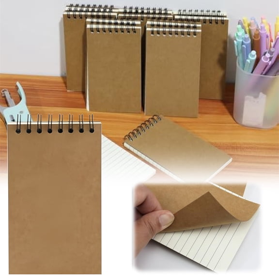Pocket Notebook 3 x 5, Small Lined Notebook 100 Pages - Kraft Cover Mini Notepad for Purse Backpack, Portable to Do List