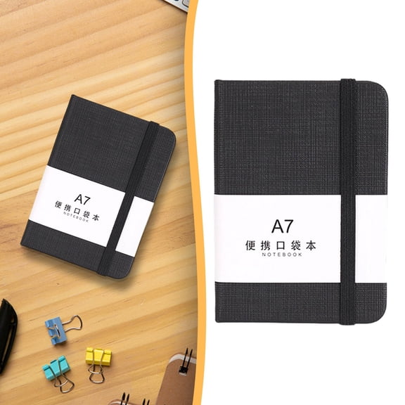 Pocket Notebook A7,3.15" x 4.41"Mini Notebooks Pocket Size Hand Portable Journal Writing Pad Lined Journal Notebook Hardcover Journaling Notebook for Work & Note Taking,Makeup Organizers(Black)