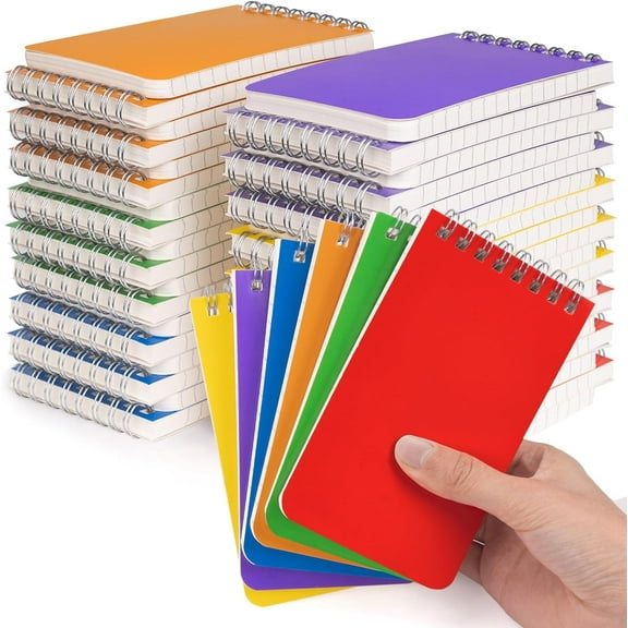 Pocket Notebook Bulk 3x5 Inch, 42 Packs Mini Top Bound Spiral Notepad, Memo Pads 6 Colored 60Sheets/120Pages (80GSM), Small Notepads for Listing, Planning, Note Taking