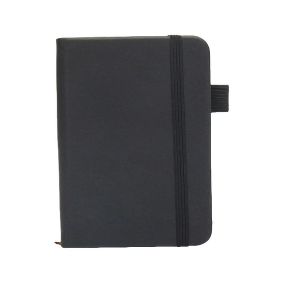 Pocket Notebook Journals Memo Notepads,A7 Small Hardcover Notepad Notebooks for Note Taking,Mini Note pads Notebook College Ruled with Pen Holder & Strap, 112 Thick Lined Pages, 1Pc(Black,4.3x3.1")