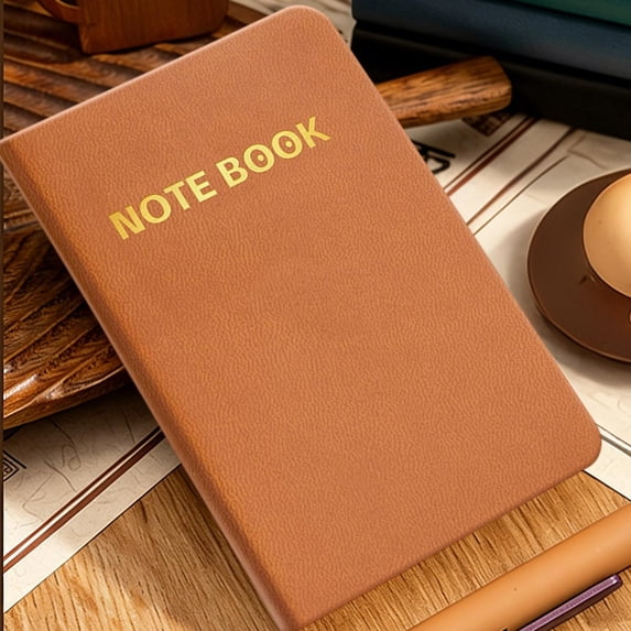 A7 Pocket Notebook, Compact Leather Journal with 196 Cream Pages, Portable Lays-Flat Design for On-the-Go Notes
