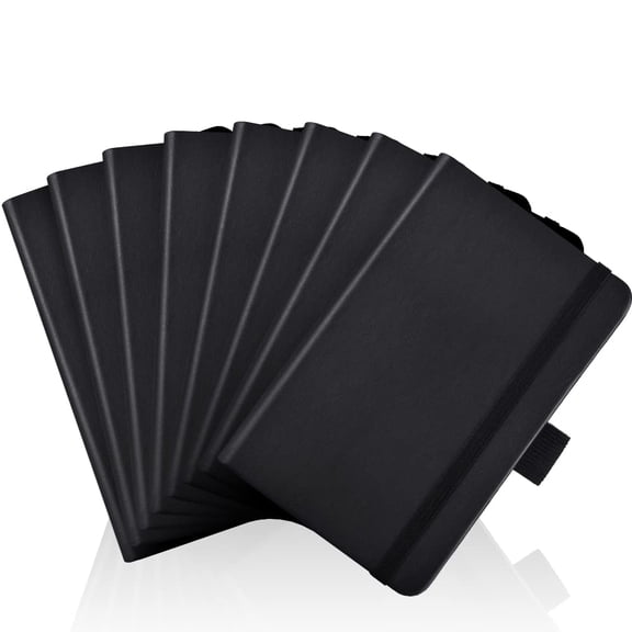 Pocket Notebook  Small 2-pack Total 320 Pages 3.7" X 5.7" (8 Pack 8 Black)
