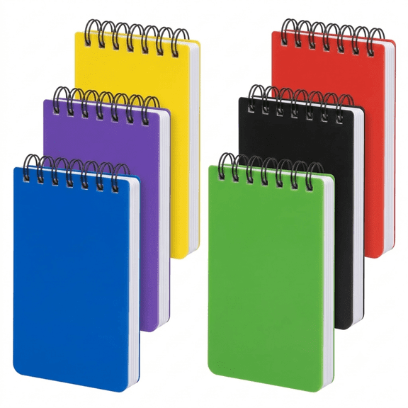 Pocket Notebook, Small Spiral Notepad 3x5 Inches, College Ruled Wirebound Memo Book, Portable Mini Notebook for Travel Office , 6 Pack, Green