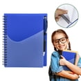 thumbnail image 1 of Pocket Notebook with Pen Holder 5.5X7, Lined Journal with Front Pocket, Water-Resistant Plastic Cover for Office Business School Gifts Supplies Blue, 1 of 9