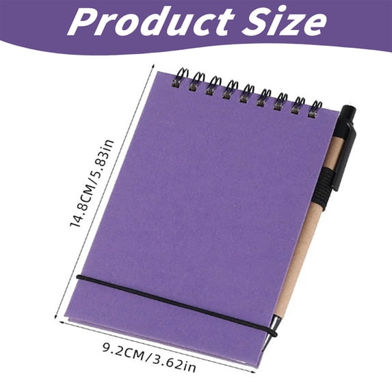 Pocket Notepad Tearable Blank Pages with Pen Colorful Cover for Travel and Daily Office Notes