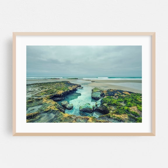 Pocket Of Serenity - Solana Beach California Photography Coast Beach Ocean Nature Scenic Landscape Water Oak Framed Wall Art Print 20 x 30 inches
