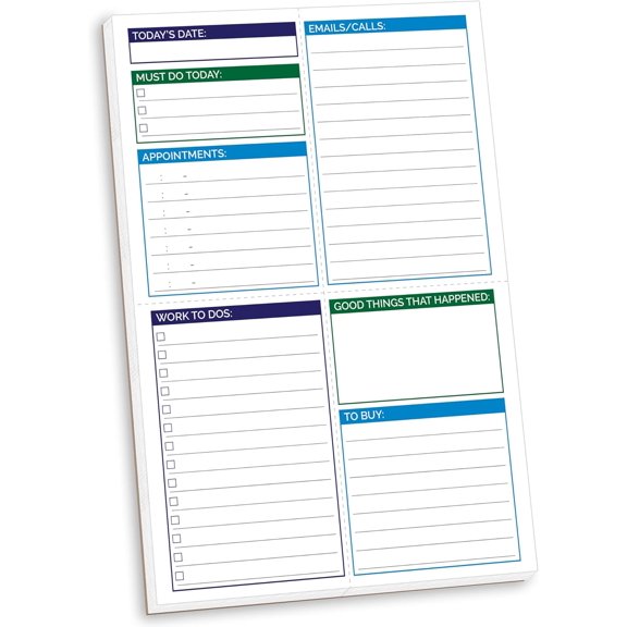 Pocket Pad - for Work -Undated Tear-Off Organizer for Goals, Tasks, Notes - Double Sided Daily Planning Pad, 80 Sheets - 6 x 9
