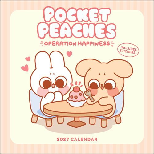 Pocket Peaches 2027 Wall Calendar with Stickers: Operation Happiness
