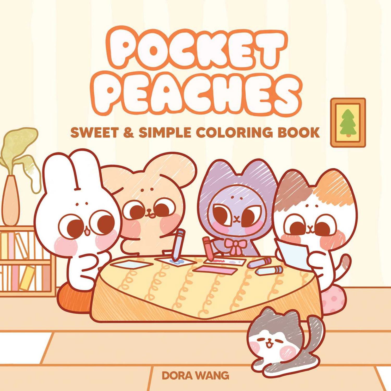 Pocket Peaches Sweet and Simple Coloring Book, 80 pages (Paperback