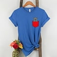 thumbnail image 1 of Pocket Peekaboo Cat Animal Shirt, Cat Lover, Gift, Cute Pocket Gift for Animal Lover Tee, Animal Graphic Tees, Minimalist Animal Shirt (Colors:Heather True Royal; Sizes:L;), 1 of 1