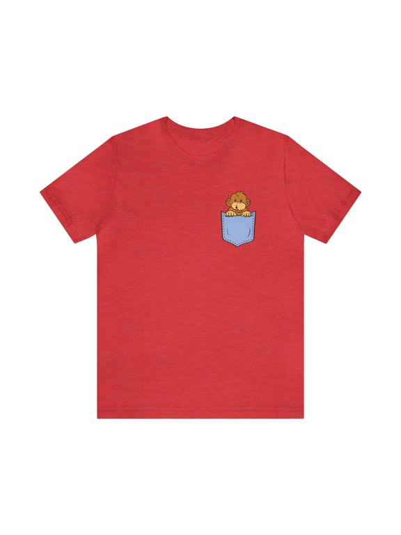 Pocket Peekaboo Monkey Animal Lover Unisex Shirt
