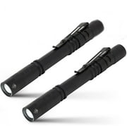 Pocket Pen Light- 2 Small, Compact Flashlights with Clip for Tight Spaces, Police Inspection, Nurses Use