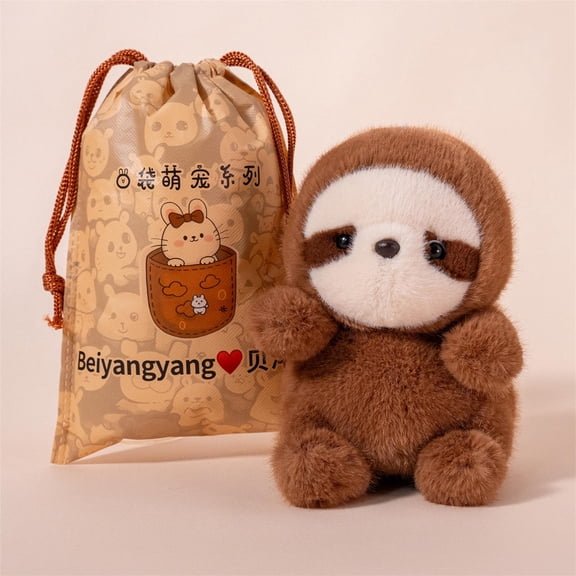 Pocket Pet Plush Dolls in Tiny Sacks Soft Mini Panda Pig and Bear Stuffed Animals for Surprise Gifts and Miniature Collecting