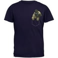 thumbnail image 1 of Pocket Pet Pug Navy Adult T-Shirt, 1 of 1