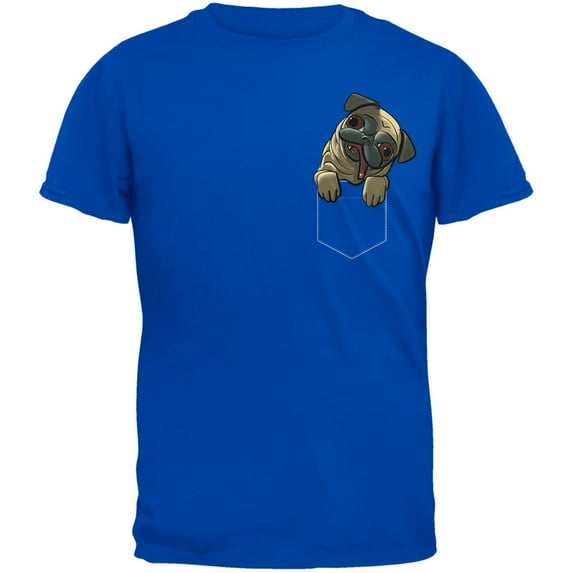Pocket Pet Pug Royal Adult T-Shirt - 2X-Large