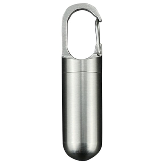 Pocket Pill Box Keychain, Portable Aluminum Alloy Medicine Container, Metal Pill Holder For Purse And Keyring, Pill Box Keychain For Outdoor Hiking And Daily Medication Reminders(A)