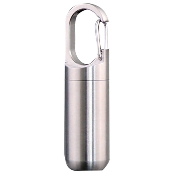 Pocket Pill Box Keychain, Portable Aluminum Alloy Medicine Container, Metal Pill Holder For Purse And Keyring, Pill Box Keychain For Outdoor Hiking And Daily Medication Reminders(D)