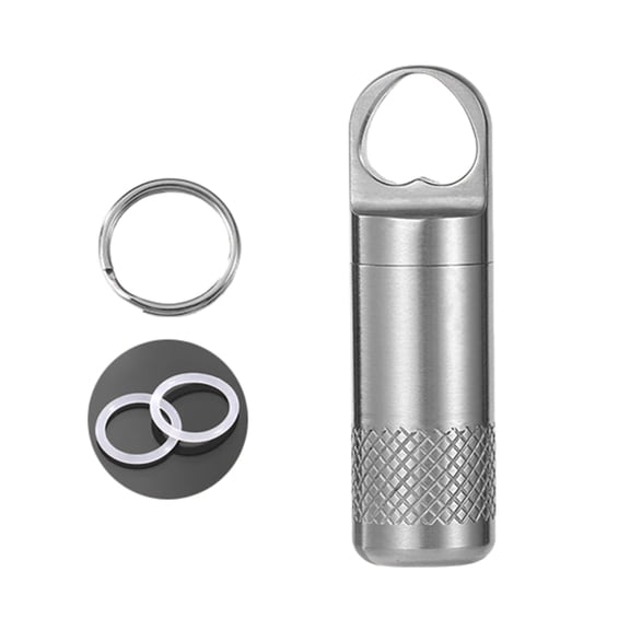 Titaniums Waterproofs Pills Box Keychains Pocket Pills Case Small Medicine Bottles Container for Outdoor Travel