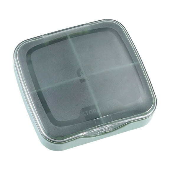 Pocket Pills Cases Pills Organizer 4 Compartment for Purse Portable Pills Cases Vitamin Container Cute Pills Box Medicines Travel Cases Mini Pills Carrier Daily Compact Pills Holder 1pc (Green)