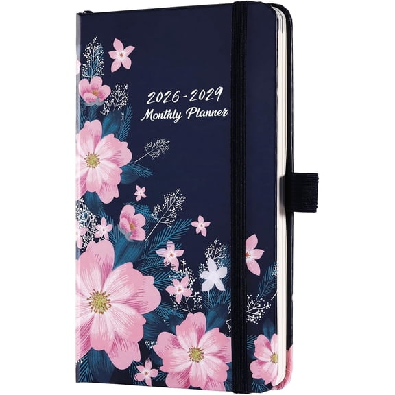 Pocket Planner Monthly Calendar, 3-Year Planner July 2026-June 2029, 6.3 x 3.8 In, 61 Notes Pages, Inner Pocket, Pen Loop, Elastic Closure