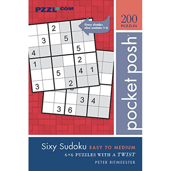 Pre-Owned Pocket Posh Sixy Sudoku Easy to Medium: 200 6x6 Puzzles with a Twist Paperback