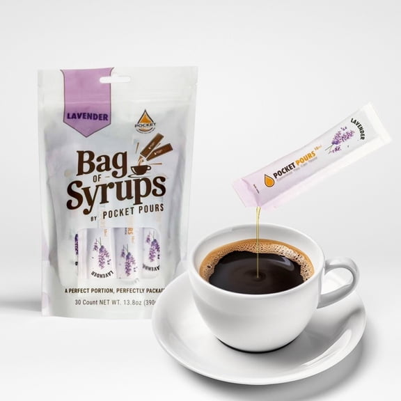 Pocket Pours Lavender Coffee Syrup, 10mL Packets, 200 Count Box