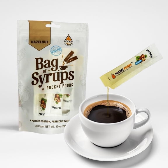 Pocket Pours Sugar Free Hazelnut Coffee Syrup, 6mL, 200 Count Box