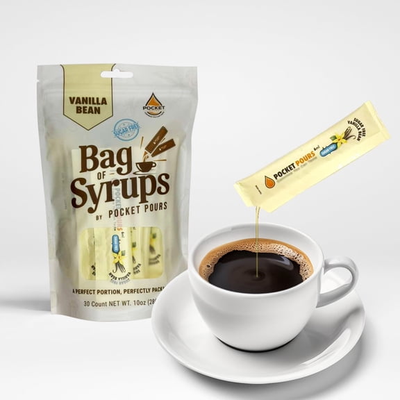 Pocket Pours Sugar Free Vanilla Bean Coffee Syrup, 6mL, 200 Count Box