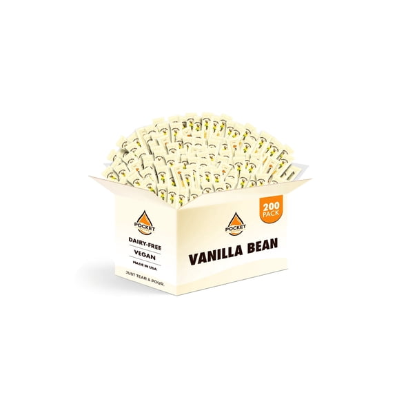 Pocket Pours Vanilla Bean Coffee Syrup, 10mL Packets, 200 Count Box