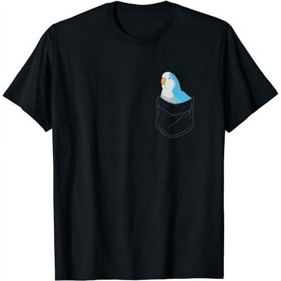 Pocket Quaker Parrot Cute Blue Monk Parakeet Birb memes T-Shirt