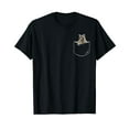 thumbnail image 1 of Pocket Raccoon Shirt, Funny Raccoon In Pocket Gift Cotton T-Shirt Black, 1 of 5