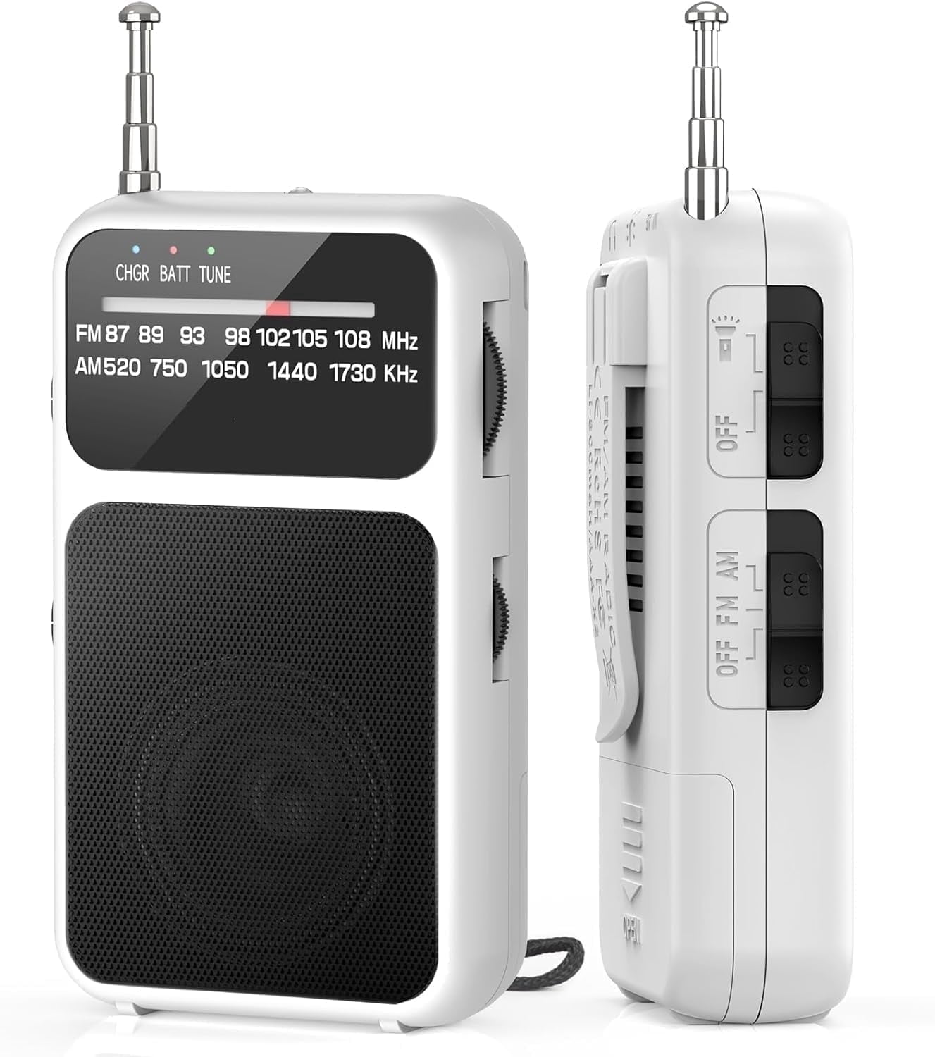 Pocket Radio AM FM, Mini Portable Radios, Transistor Radios with USB-C ...