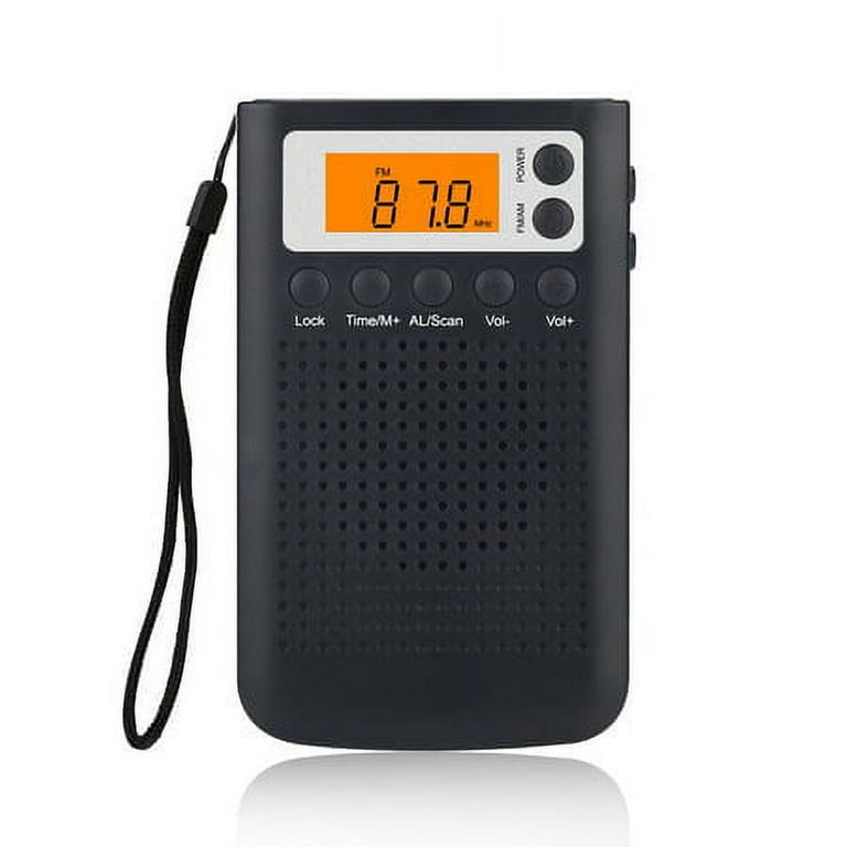Pocket Radio, Small Portable Digital AM FM Battery Operated Radio with  Built-in Speaker