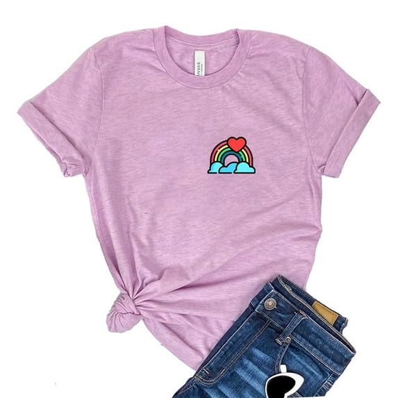 Pocket Rainbow T-shirt Women's Hope Tee Positivity Top Gift For Asexual Empowerment Shirt Neutral Tshirt Hopeful Shirts