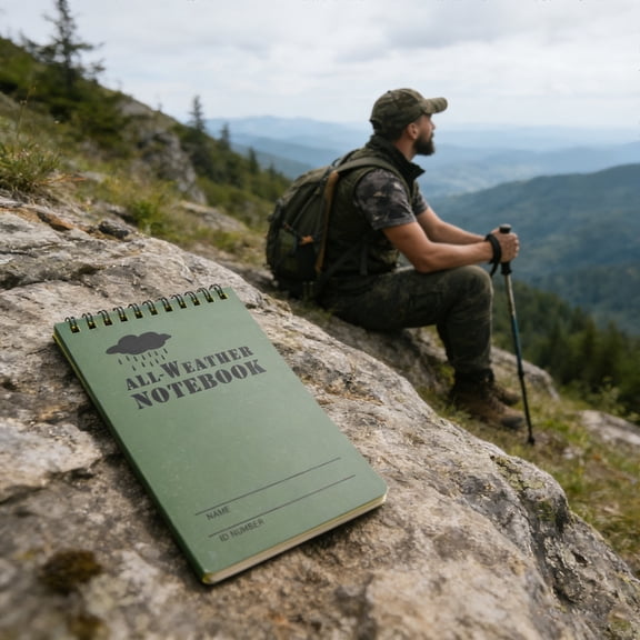 Pocket Rainproof Notepad, All-Weather Waterproof Camping Hiking Field Writing Notebook Tear-Proof Portable Outdoor Journal for Adventure Work Travel