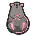 thumbnail image 1 of Pocket Rat Sitting Rodent Applique Multi-Color Embroidered Iron-On Patch - 3.5 Inch Large, 1 of 5