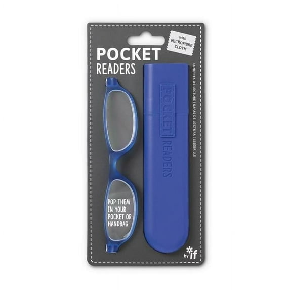 Pocket Readers Glasses, Blue - Plus 1.5