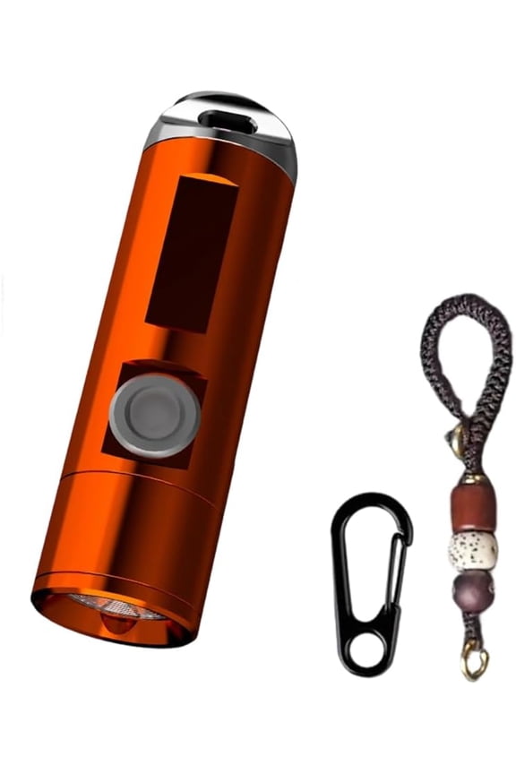 Pocket Rechargeable EDC Flashlight, 2026 Upgrade Echargeable Pocket Flashlight with Mini Keychain, Portable Light for Hiking, Camping, Daily Carry, Night Walk (Orange)