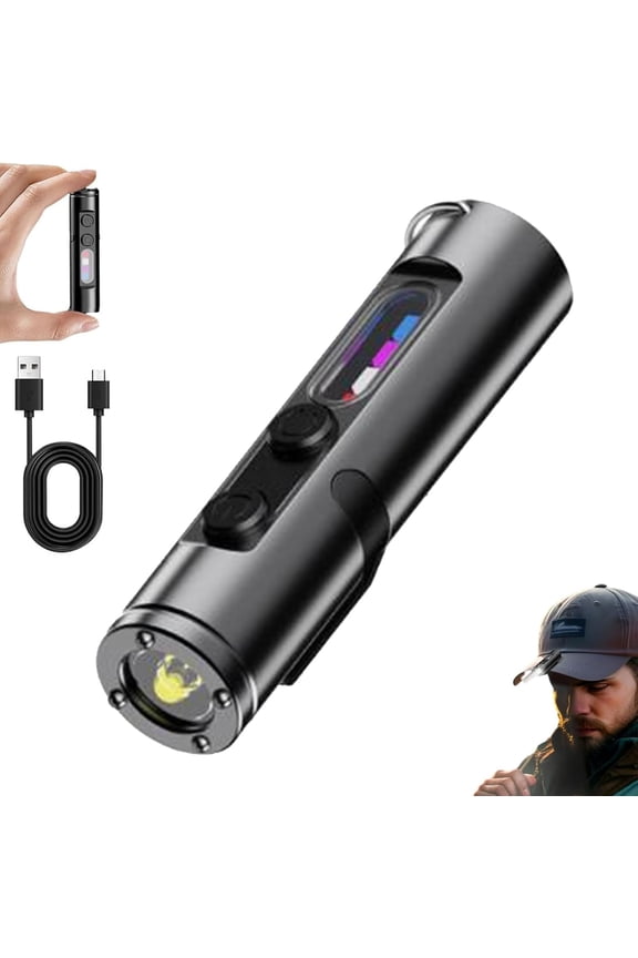 Pocket Rechargeable Edc Flashlight: Mini Keychain Light with Fire Starter & Window Breaker, Pocket-Sized Power — 500-Lumen Edc Flashlight Emergency Ready, 3 Color Sidelights
