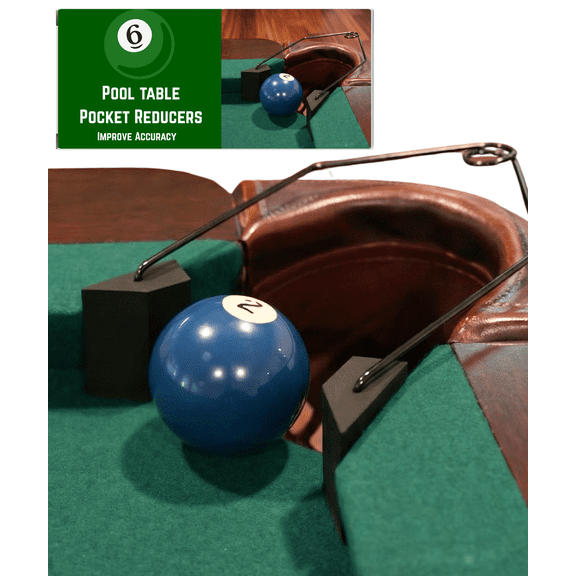 Pocket Reducers Pool Table V2.0 | Perfect Your Accuracy with Billiards Training Aids | 6 Sets Included | Pool Table Accessories | Decrease Pocket Size with Billiard Training Aids