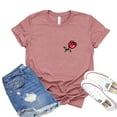 thumbnail image 1 of Pocket Rose T-shirt Women's Floral Top Inspirational Shirt Flower Tshirt Valentine's Day Tee Gift For Girlfriend Nature Shirts, 1 of 3