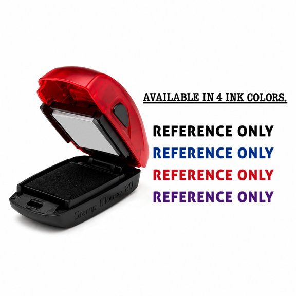 Pocket Rubber Stamp Self Inking Portable REFERENCE ONLY Stamp for Business