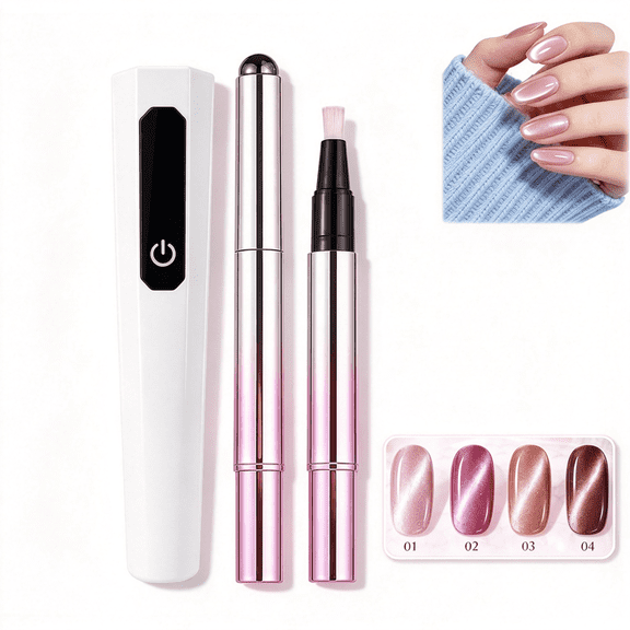 Pocket Salon Set, Magnet for Cat Eye Gel Polish + UV Lamp, Gel Nail Pen for Home DIY Nail Art Design