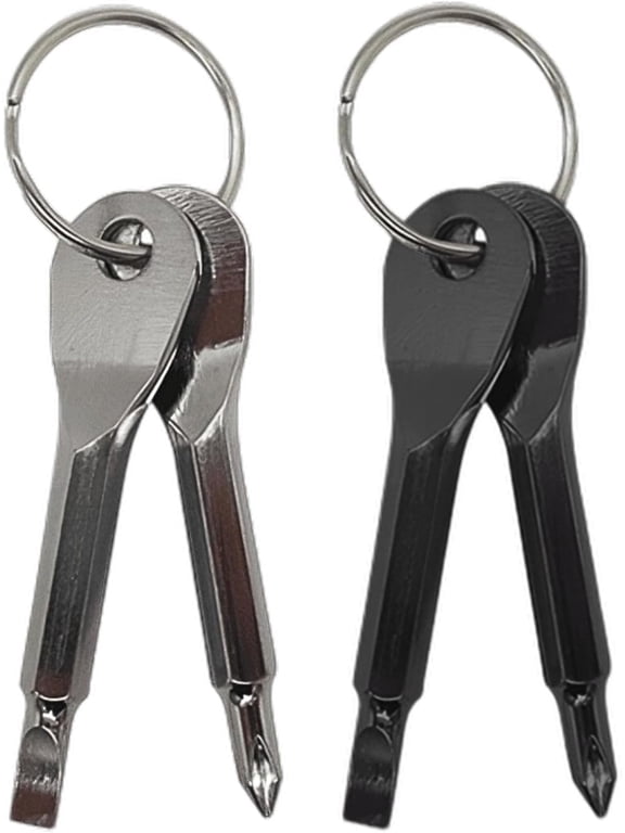 Pocket Screwdriver Set (2-Pack) Ideal Stocking Stuffers EDC Keychain Tool Portable Mini Repair Screwdrivers for Small Projects & Furniture