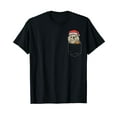 thumbnail image 1 of Pocket Sea Otter Santa Cookie Cute Animal Christmas Pet Gift Cotton T-Shirt Black, 1 of 5