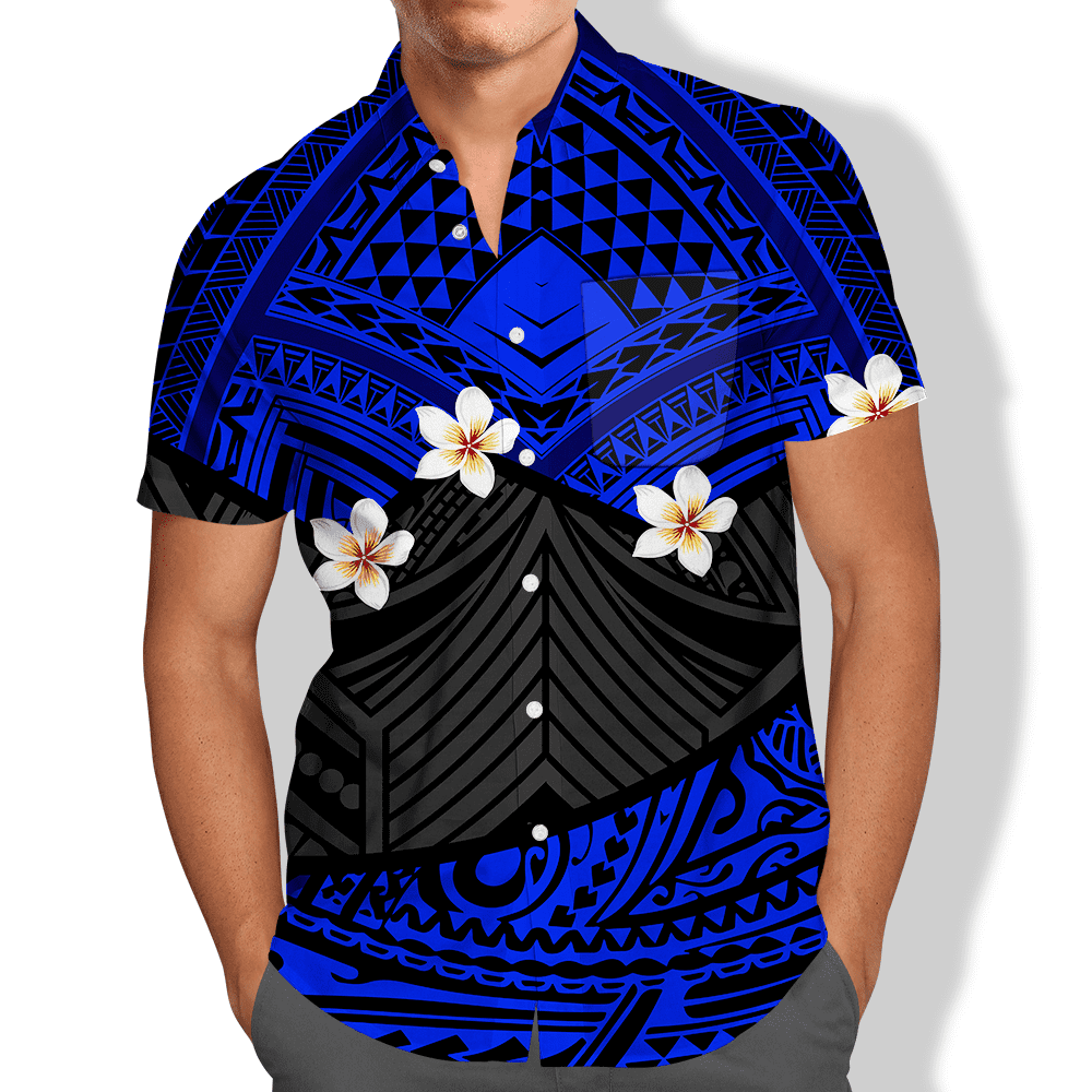 The Samoan Chief Short Sleeve Shirt Blue
